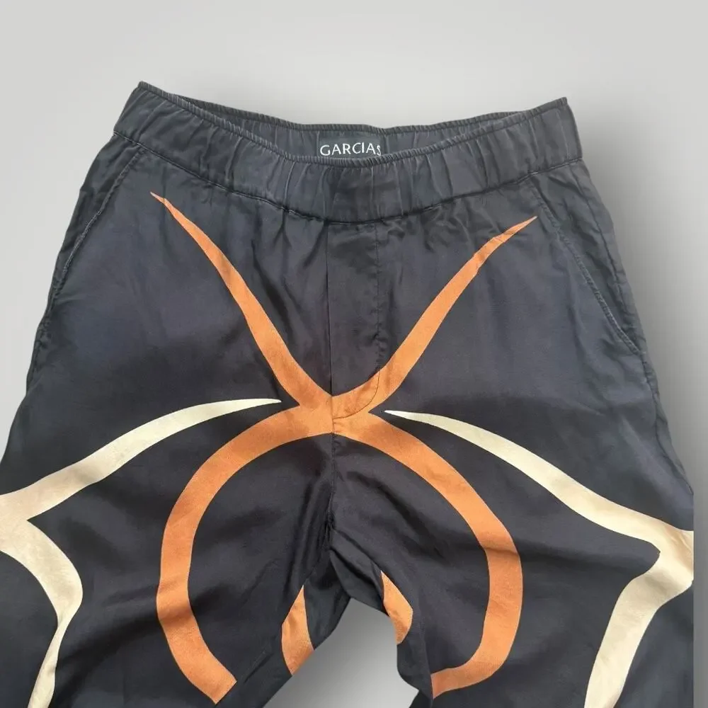 GARCIAS Men’s Bull-Logo Silk Trousers sz M